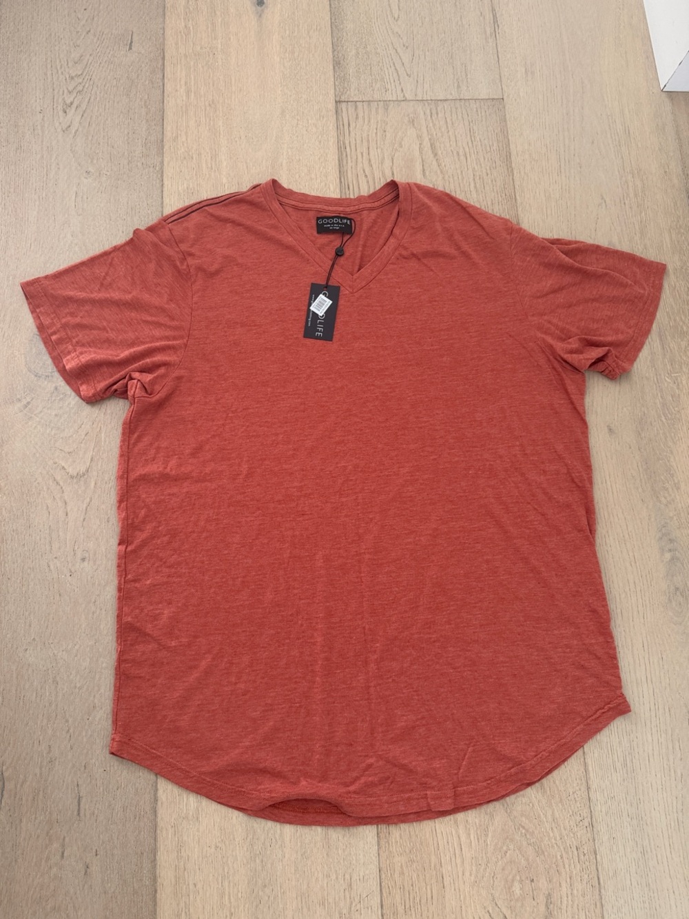 Goodlife Men's Rust Orange V-Neck Short Sleeve Tee